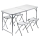 Foldable camping table + 4x chair white/chrome