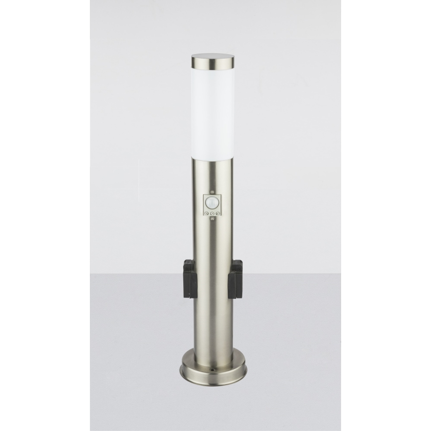 Globo - LED Outdoor lamp with a sensor and 2 sockets LED/9W/230V 60 cm IP44
