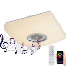 Globo - LED RGBW Dimmable Ceiling Light with Speaker LED/18W/230V + RC