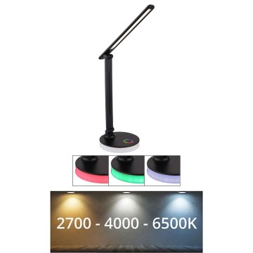 Globo - LED RGBW Dimmable touch table lamp LED/5W/230V + LED/2W 2700K/4000K/6500K black