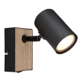 Globo - Wall spotlight 1xGU10/35W/230V black/brown