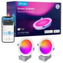 Govee - SET 2x LED RGBWW Recessed light LED/11W/230V Smart 2700-6500K