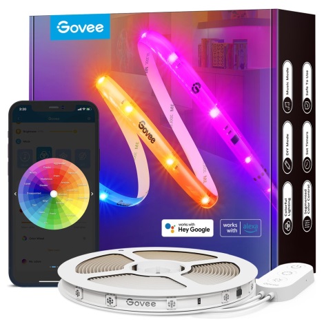 Govee Smart RGB LED Strip Lights with App & Remote Control – 5M (H6141) 