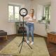 Hama - LED Dimmable ring light with a tripod LED/10W/5V d. 30 cm + remote control