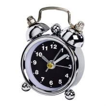 Hama - Mini alarm clock 1xLR44/LR1130 chrome/black