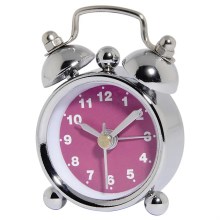 Hama - Mini alarm clock 1xLR44/LR1130 chrome/pink
