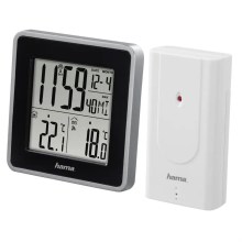 Hama - Weather station with LCD display and alarm clock 2xAA black/grey