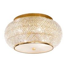 Ideal Lux - Crystal ceiling light PASHA 6xE14/40W/230V d. 40 cm gold