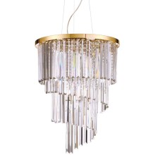 Ideal Lux - Crystal chandelier on a string CARLTON 12xE14/40W/230V gold