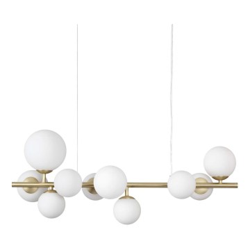 Ideal Lux - LED Chandelier on a string PERLAGE 10xG9/3W/230V 81 cm gold/white