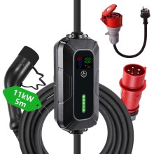Immax - EV travel charging station for electric cars AC Type 2 16A/380V 11kW + plug 230V, 3,7kW 5m + case