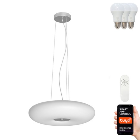 Immax NEO 07059L - LED RGBW Dimmable chandelier on a string FUENTE 3xE27/8,5W/100-240V 40 cm + remote control Tuya