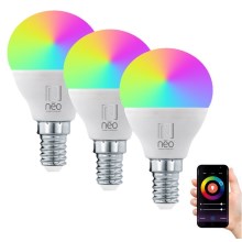 Immax NEO 07745C - SET 3x LED RGB+CCT Dimmable bulb E14/6W/230V 2700-6500K Wi-Fi Tuya