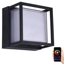 Immax NEO 07901L - LED RGBW Dimmable outdoor wall light NEO LITE CUBE LED/15W/230V 2700-6500K IP67 Wi-Fi Tuya black