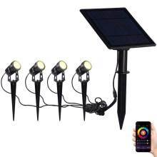 Immax NEO 07903L - LED RGB Dimmable solar light REFLECTORES 4xLED/1W/5,5V IP65 Tuya