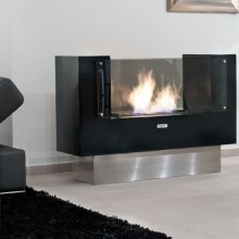 InFire - BIO fireplace 110x75 cm 3kW bifacial