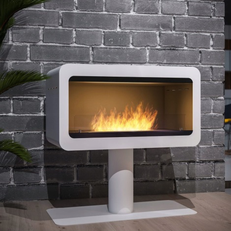 InFire - BIO fireplace 82,5x78 cm 3kW white