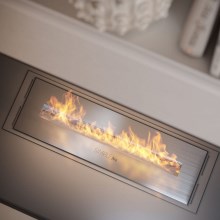 InFire - Built-in BIO fireplace 5,5x50 cm 3kW chrome
