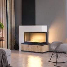 InFire - Corner BIO fireplace 80x45 cm 3,5kW black