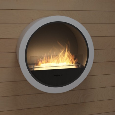InFire - Wall BIO fireplace d. 70 cm 3kW white