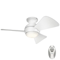 Kichler - LED Dimmable ceiling fan SOLA LED/10W/230V IP23 white + remote control