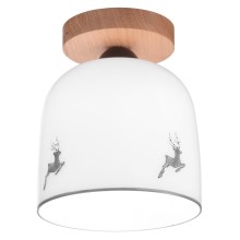Kolarz A1352.11.Gr.100 - Surface-mounted chandelier NONNA 1xE27/60W/230V deer oak/white/grey