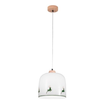 Kolarz A1352.31.G.100 - Chandelier on a string NONNA 1xE27/60W/230V deer oak/white/green