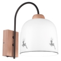 Kolarz A1352.61.Gr.100 - Wall lamp NONNA 1xE27/60W/230V deer oak/white/grey