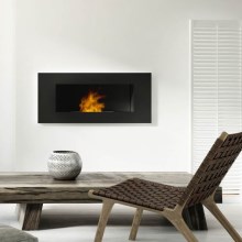 Kratki - Built-in BIO fireplace 40x120 cm 3x1,1kW black