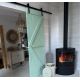 Kratki - Steel fireplace with automatic door closing 10kW 150 mm black
