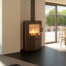 Kratki - Steel fireplace 10kW 150mm white