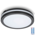 LED Bathroom ceiling light with sensor LED/24W/230V 3000/4000/6500K IP65 d. 30 cm black + remote control
