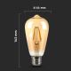 LED Bulb FILAMENT AMBER ST64 E27/8W/230V 2200K