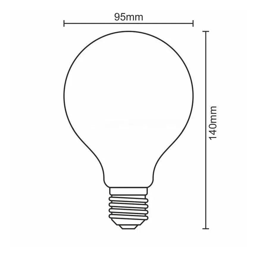 LED Bulb FILAMENT SHAPE G95 E27/4W/230V 1800K yellow