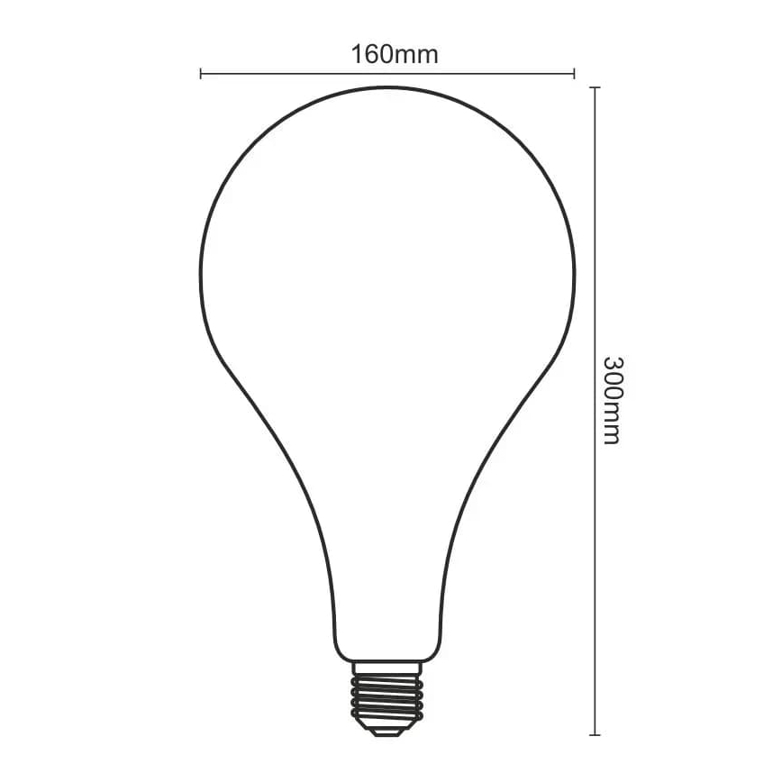 LED Bulb FILAMENT SPIRAL SMOKE A165 E27/4W/230V 2000K