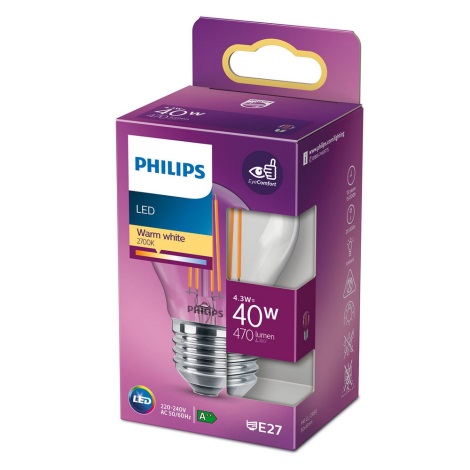 LED Bulb VINTAGE Philips P45 E27/4,3W/230V 2700K