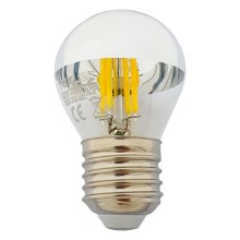 LED Bulb with a mirror spherical cap DECOR MIRROR P45 E27/5W/230V 4200K silver