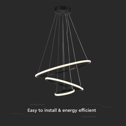 LED Chandelier on a string LED/32W/230V 3000K black