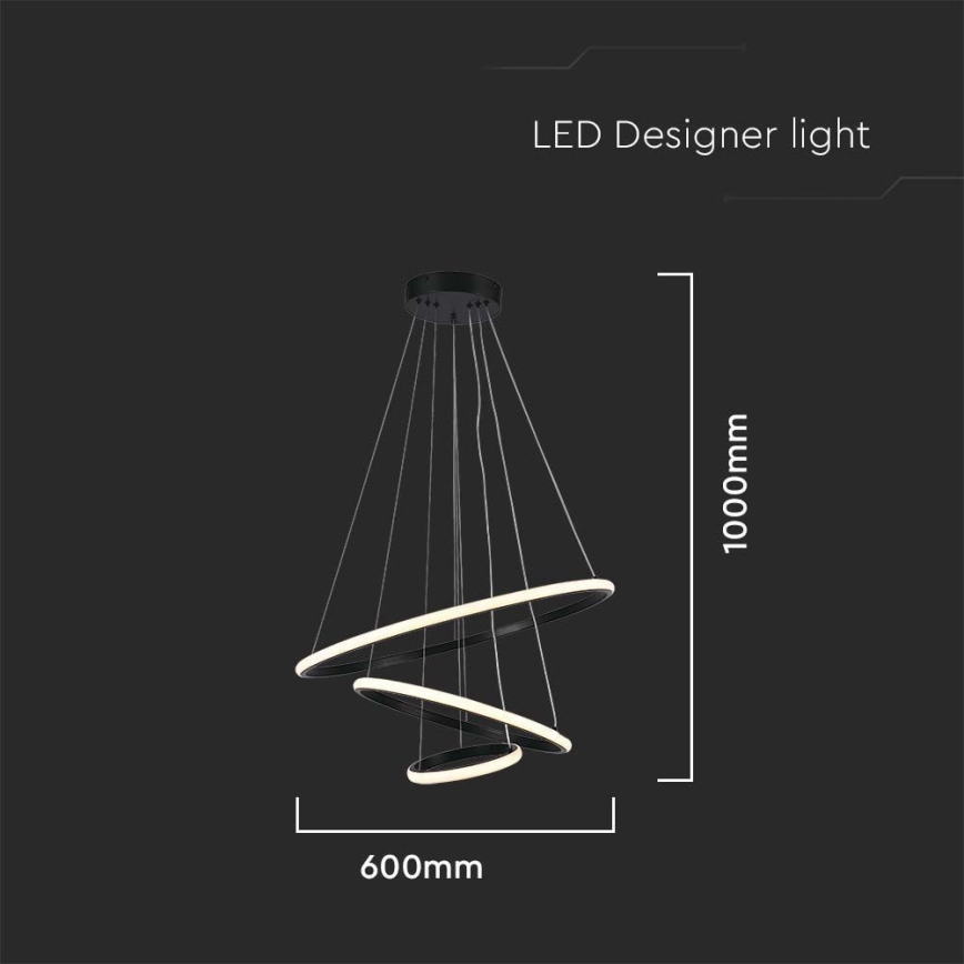 LED Chandelier on a string LED/32W/230V 3000K black