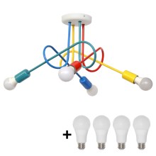 LED Children's attached chandelier OXFORD 4xE27/10W/230V