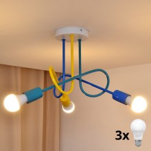 LED Children's surface-mounted chandelier OXFORD 3xE27/60W/230V