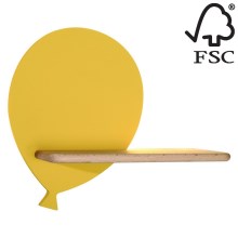 LED Children's wall light with a shelf BALLOON LED/4W/230V yellow/wood - FSC certified