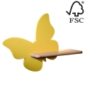 LED Children's wall light with a shelf BUTTERFLY LED/5W/230V yellow/wood - FSC certified