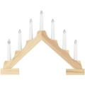LED Christmas candlestick 7xLED/2xAA beige