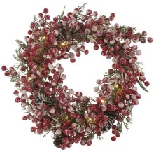 LED Christmas wreath 20xLED/3xAA warm white