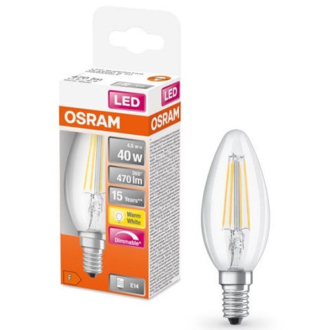 domæne spørgeskema Stå op i stedet LED Dimmable bulb VINTAGE E14/4,8W/230V 2700K - Osram | Lamps4sale