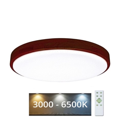 LED Dimmable ceiling light LENA LED/24W/230V 3000-6500K oak + remote control