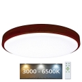 LED Dimmable ceiling light LENA LED/60W/230V 3000-6500K oak + remote control