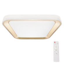 LED Dimmable ceiling light QUADRO LED/66W/230V 3000-6000K white/gold + remote control