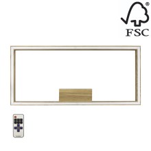 LED Dimmable ceiling light RAMME LED/34W/230V matte oak + remote control – FSC certified